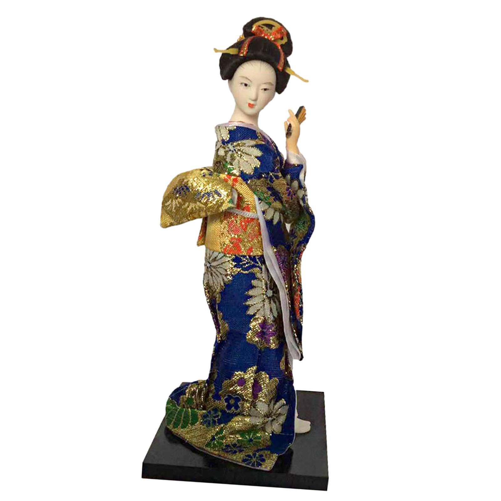 Alcxazs Exquisite Handicraft Statuette Japanese Kimono Geisha Doll, Style A