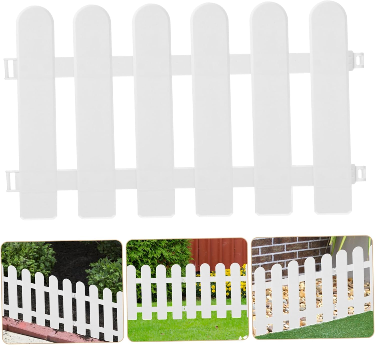 BESPORTBLE Lawn Garden White Fencing 4 Pack Plastic Fencing Panels Odorless Waterproof for Decor Border
