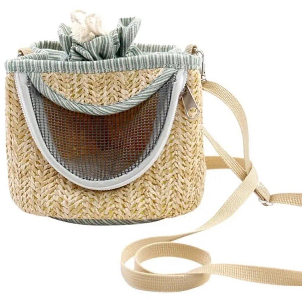 Mochila Tejida para Pájaros, Bolsa De Transporte para Loros Y Pájaros, Bolsa De Viaje para Mascotas con Correa De Hombro Ajustable para Loros, Periquitos, Mascotas Pequeñas