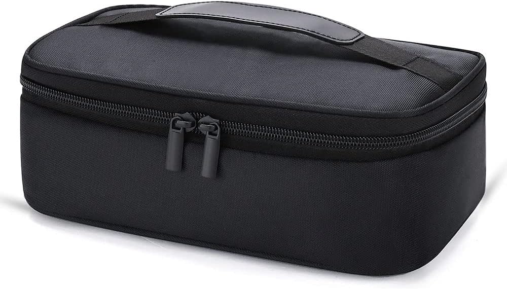 Exrp Small Lunch Bag for Men Women Insulated Lunch Box Mini Lunchbox Thermal Lunch Boxes Adult Lunch Pail Petty Food Containers Portable Cooler Bags Reusable Snack Bag Loncheras Para Hombres Black