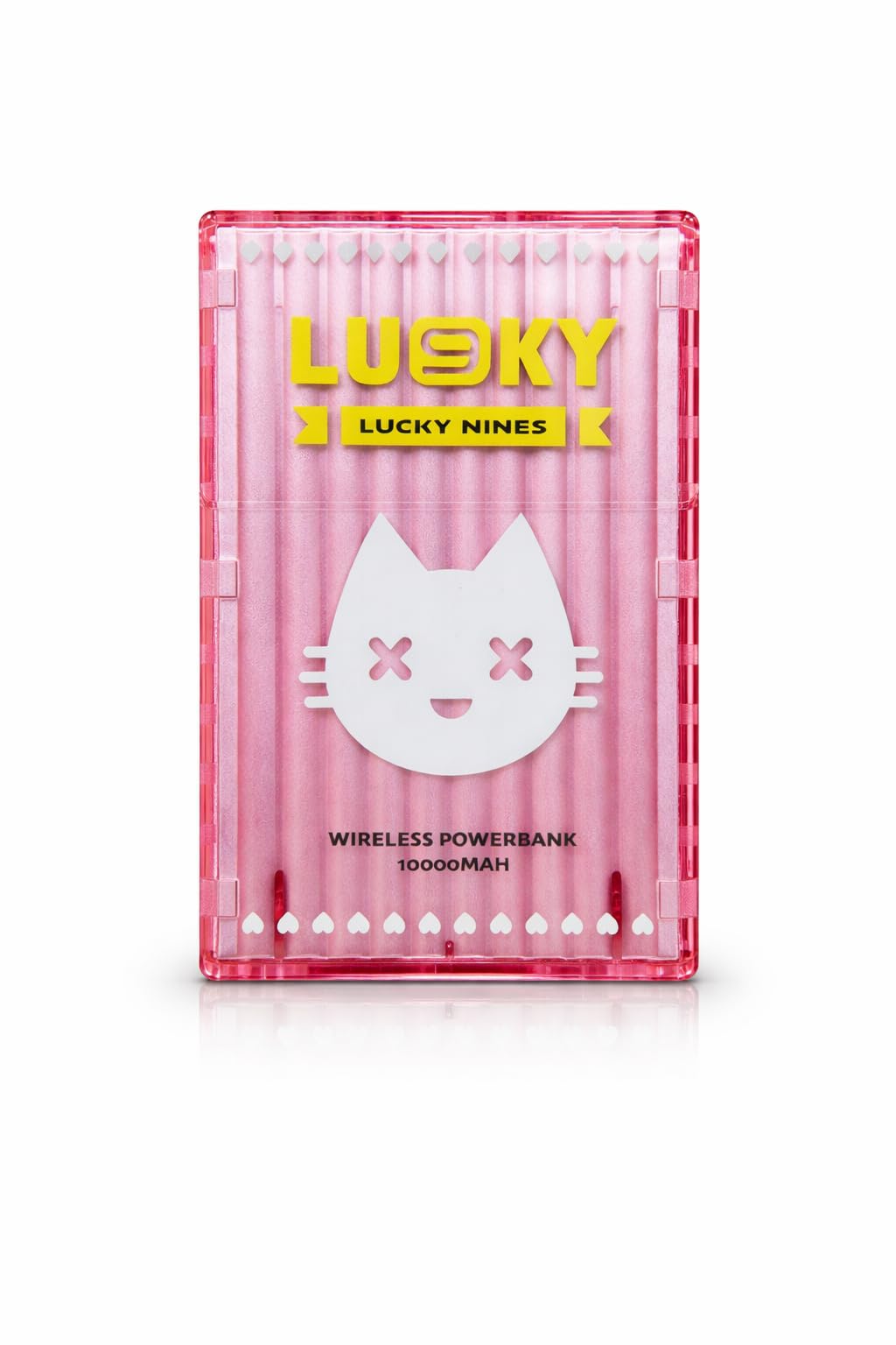 wireless power bank 10000mah | 20w type-c pd fast charging | 15w wireless output | slim transparent portable charger for smartphones with wireless charging support (pink)