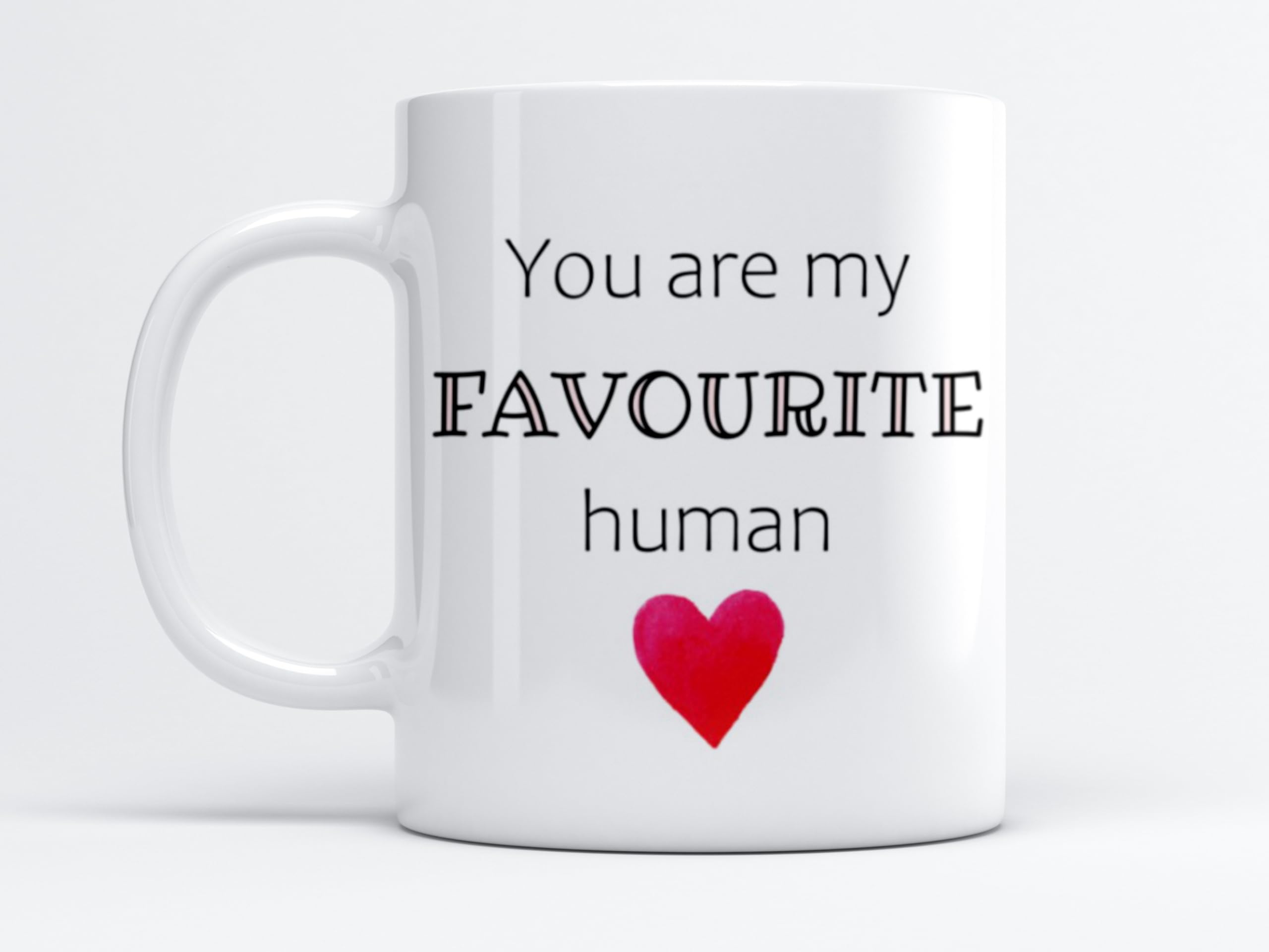 EKAM You are My Favourite Human with Cute Heart Ceramic Coffee/Tea Mug Valentine Gifts for Wife & Husband, Him or Her Gift for Girlfriend, Boyfriend (11oz Mug)