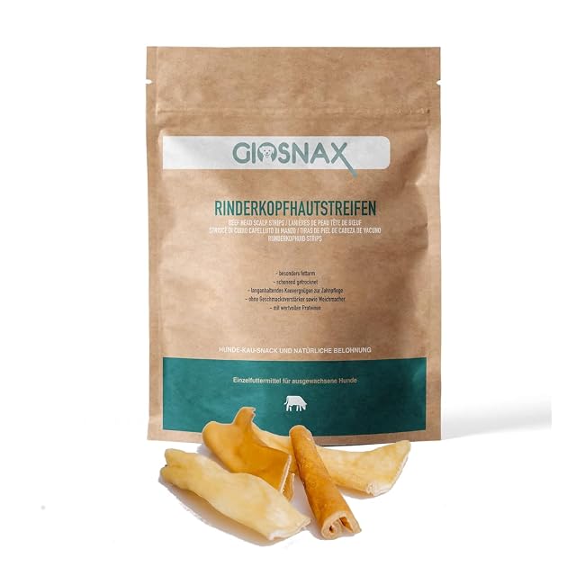 Foto 4 de 8 de GIOSNAX - Tiras de Piel de Cabeza de Vacuno, para el Cuidado Dental, golosina, Snack, 100% Vacuno…
