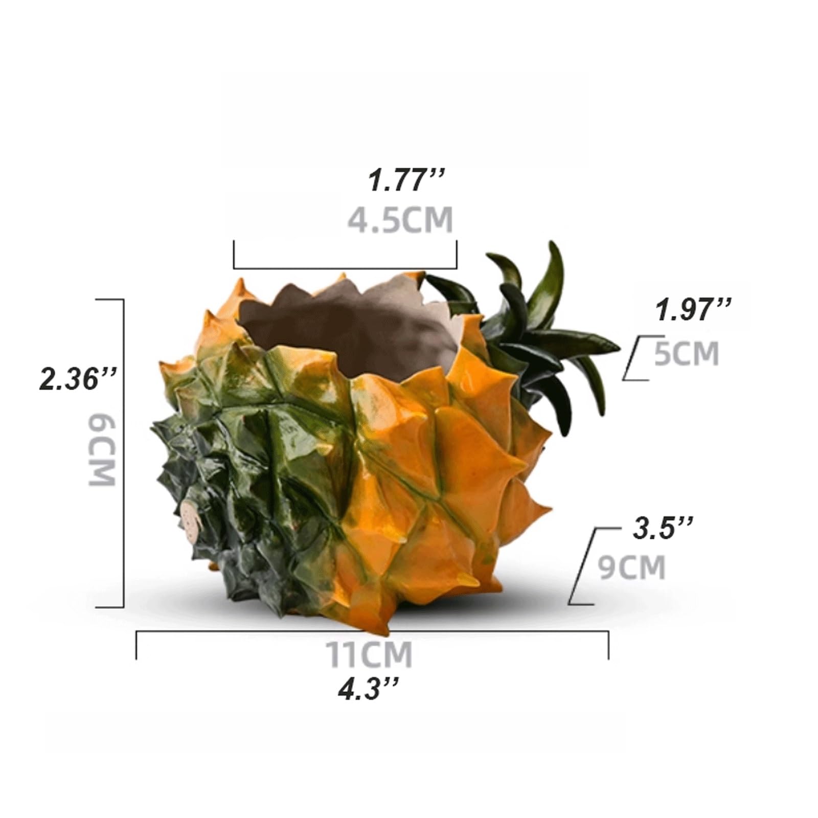 Dekoracyjna, urocza ceramiczna doniczka ananasowa, Jingdezhen, doniczka na ananas, doniczka na sukulenty, nowoczesna doniczka na małe rośliny, taras