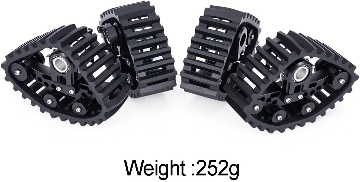 AMK SCX24 Snow Tires, 4 Pcs Snow Tires Sets Simulate Carload Tracks Wheel Sandmobile Conversion for 1/24 RC Crawler SCX24 Upgrades (Red)