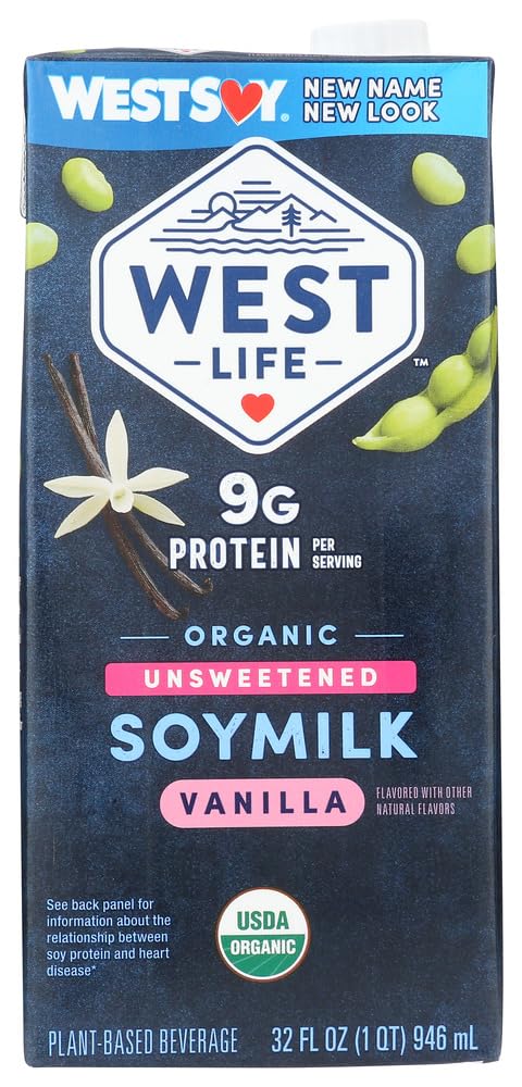 Westsoy Organic Unsweetened Vanilla Soymilk 32 ounce (2 pack - 64 total ounces) by West Soy