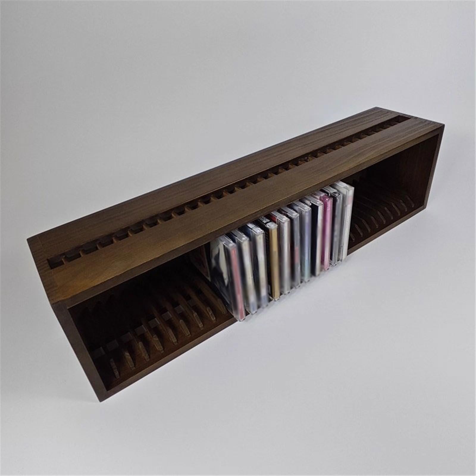 Ufficio Porta album CD da tavolo, disco in legno montato a parete Scaffale porta dischi