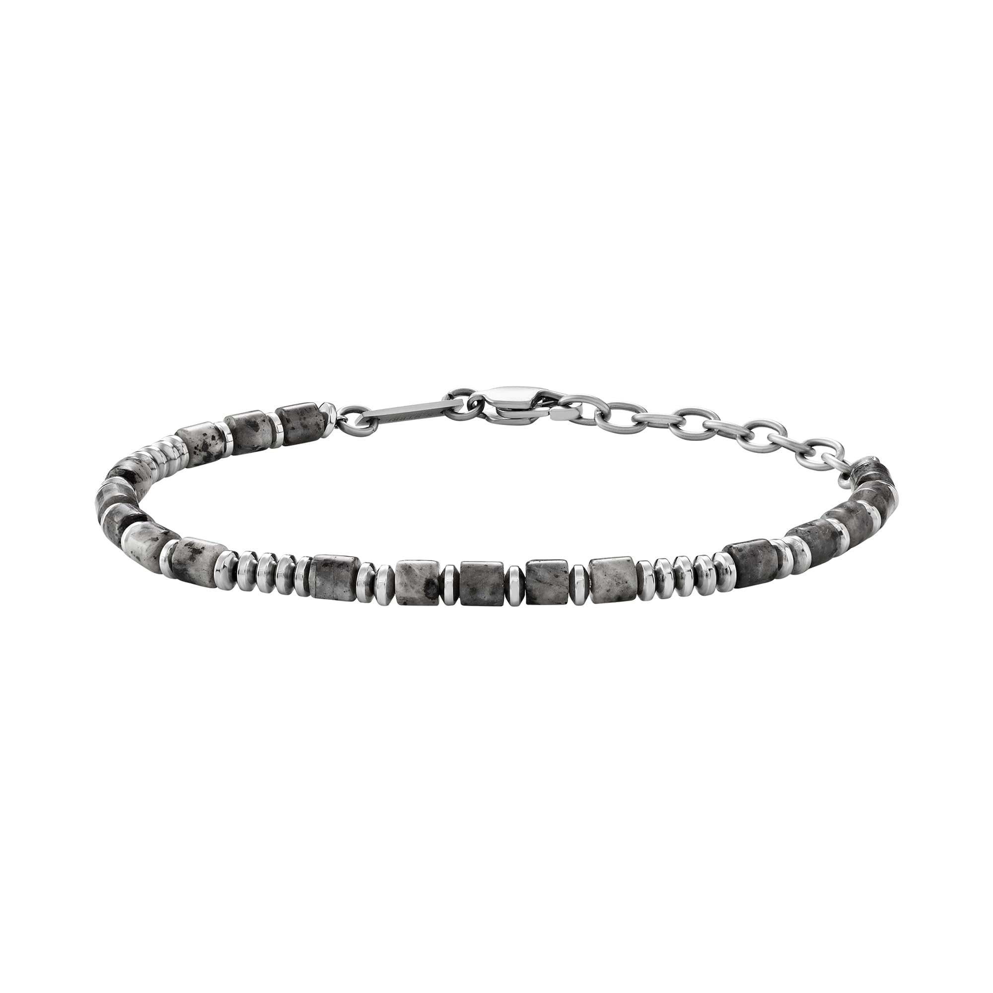 Breil, Bracciale Uomo in Acciaio, Perle Naturali | Collezione ROCK HARD, Bracciale, Dimensione 22 , Gioiello idee regalo uomo