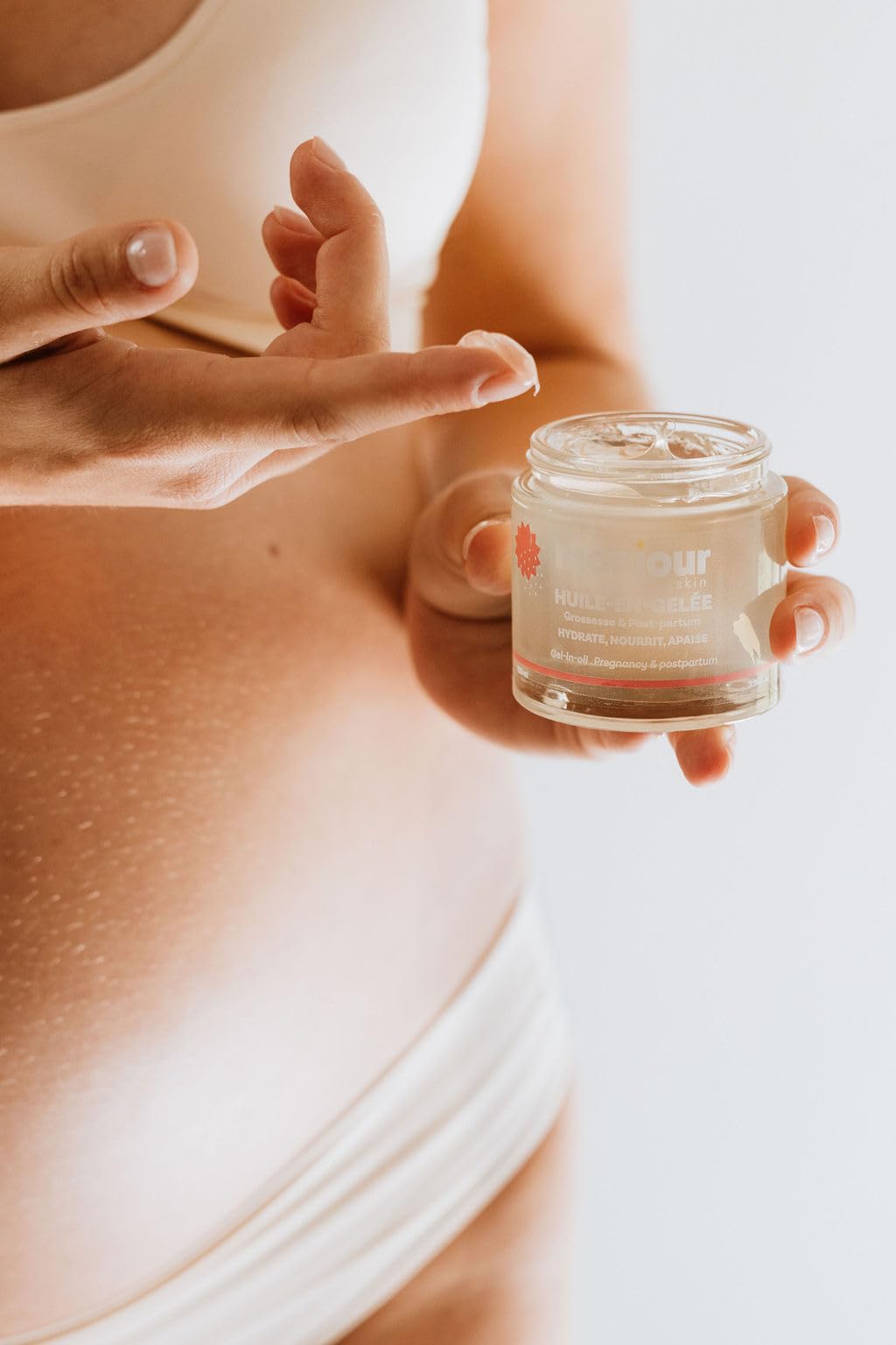 Huile-en-Gelée Grossesse Post-Partum Naturelle 98% Prévention Vergetures Caméline Bio Inca Inchi Nourrit Hydrate Apaise Peau