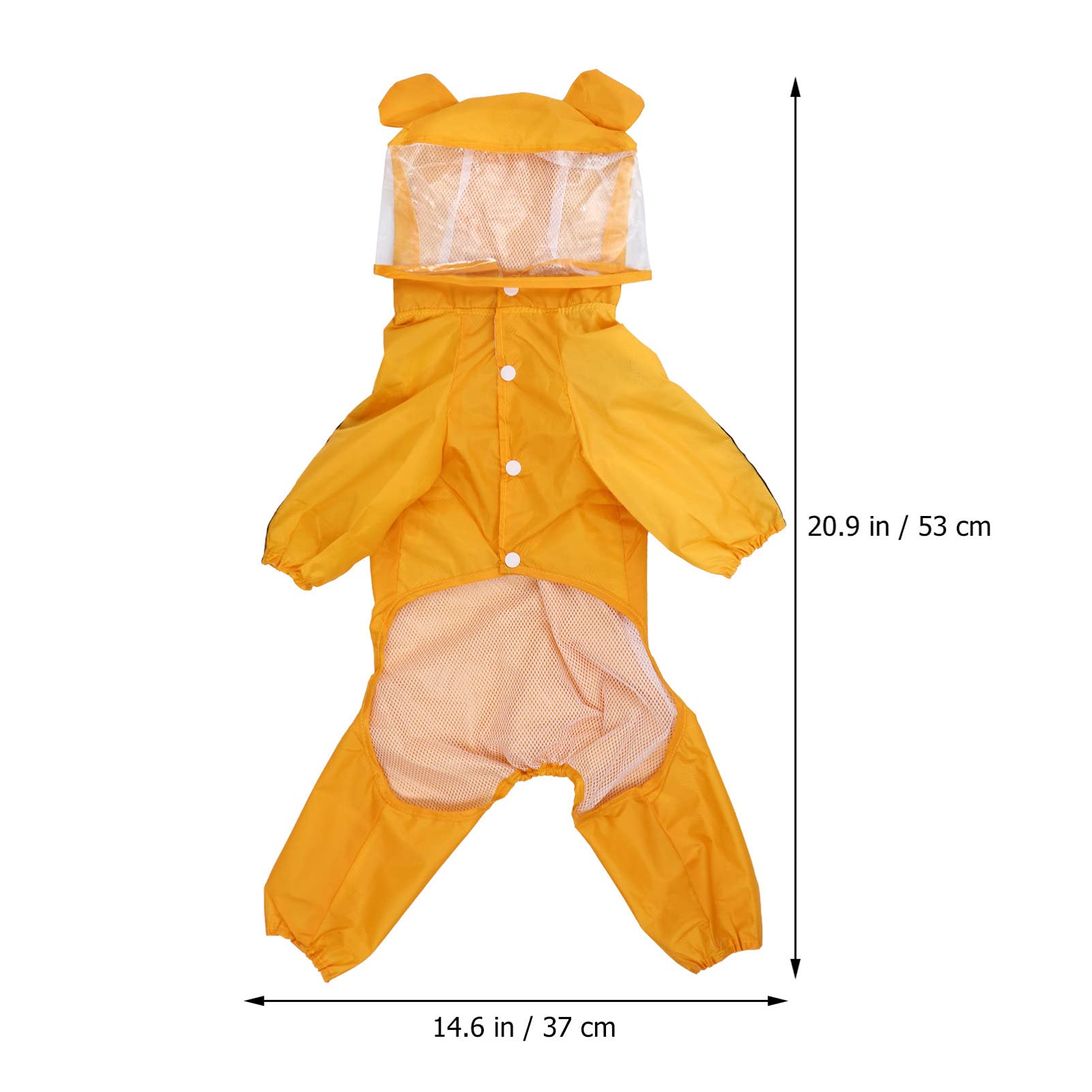 Zerodeko 3pièces Manteau De Pluie pour Chien Étanche à Capuche Design Abeille Vêtement Stylé pour Petits Et Moyens Chiens pour Jours De Pluie