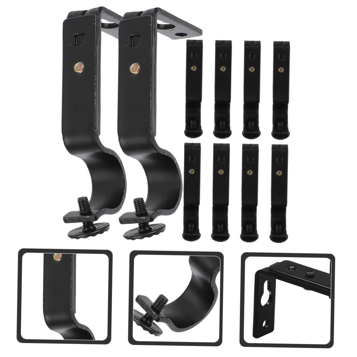 10pièces Supports de Tringle à Rideaux Fer Lot pour Tringles de Fenêtre Porte avec Design Épuré et Finitions Lisses