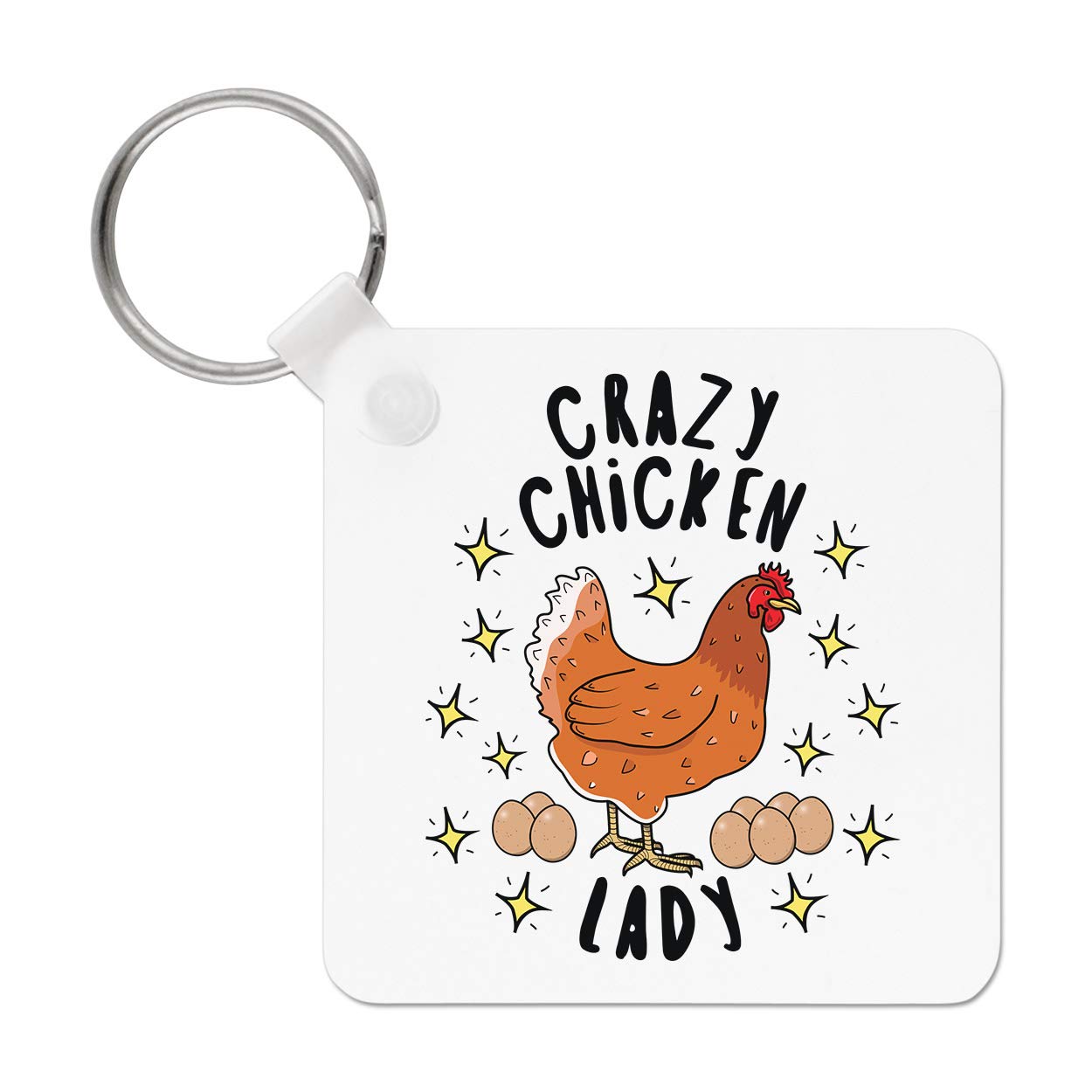 Crazy Papagei Lady Schlüsselanhänger Von Gift Base – Bunt, Aus Kunststoff, 58x58mm