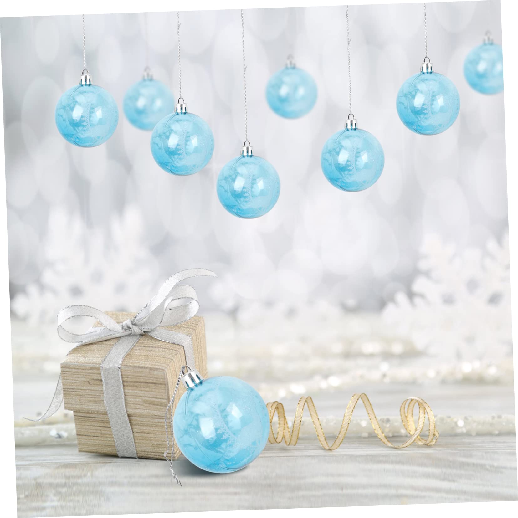 Abaodam 24piezas Bolas Colgantes Decorativas De Navidad Adornos Pintados Diseño De Renos Decoraciones Festivas para Árbol De Navidad y Celebraciones