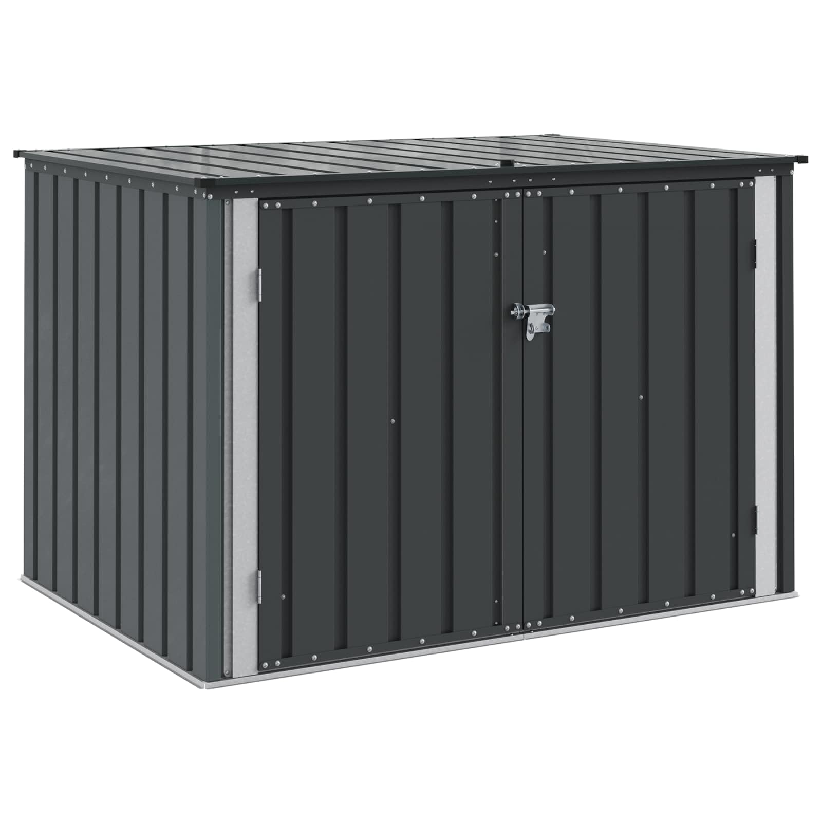 Scatola portaoggetti da giardino Acciaio 151,5 x 107 x 100 cm Nero