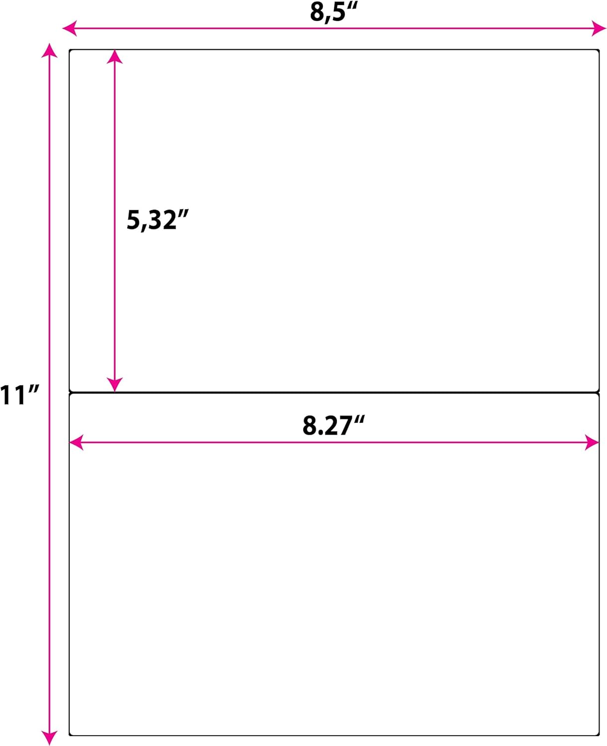 8.5”x5.5” Shipping Labels for Laser & Inkjet Printers, Permanent Self Adhesive Address Mailing Stickers Half Sheet (1000 Round Labels)