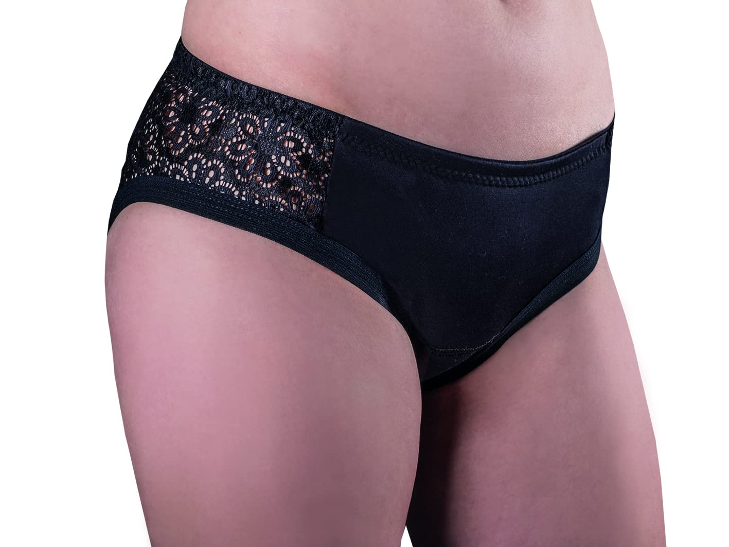 Suprima Viva! Easy 1290 Culotte pour femme avec dentelle et insert ventouse Noir Taille XL