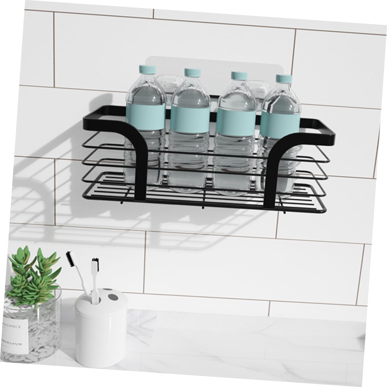 Organizador de Baño Adhesivo, Estantería Baño Esquina de Acero Inoxidable, Instalación sin Taladro, Bordes Redondeados, Adecuado para Ducha