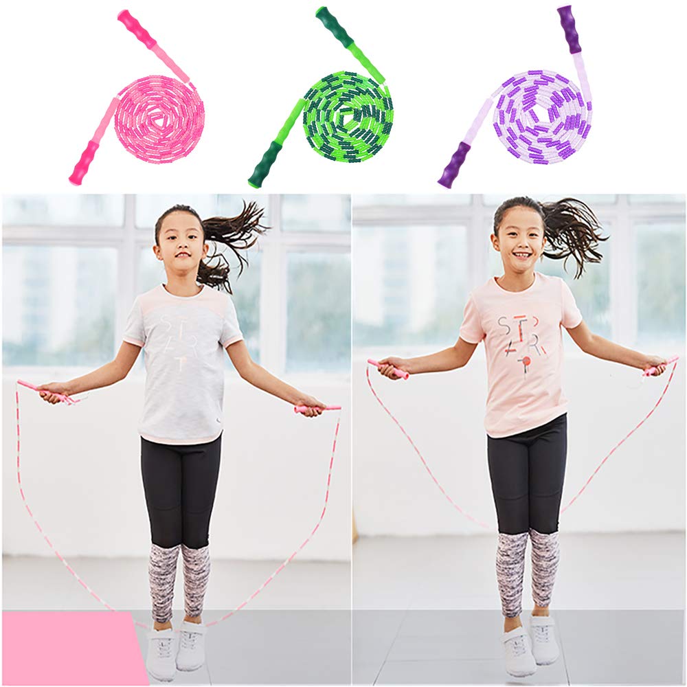 Corda Per Saltare Doppia Olandese Per Bambini E Adulti - Regolabile In Nylon Intrecciato, Manici Ergonomic (Verde)