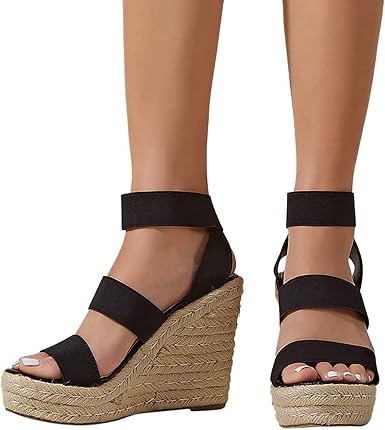 black platform tie sandals