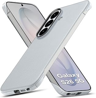TheGiftKart for Samsung S26 Case, Slim Hard Back Cover, Leather Texture Finish, Metal Camera Ring, Lightweight Profile, Hy... Price In India