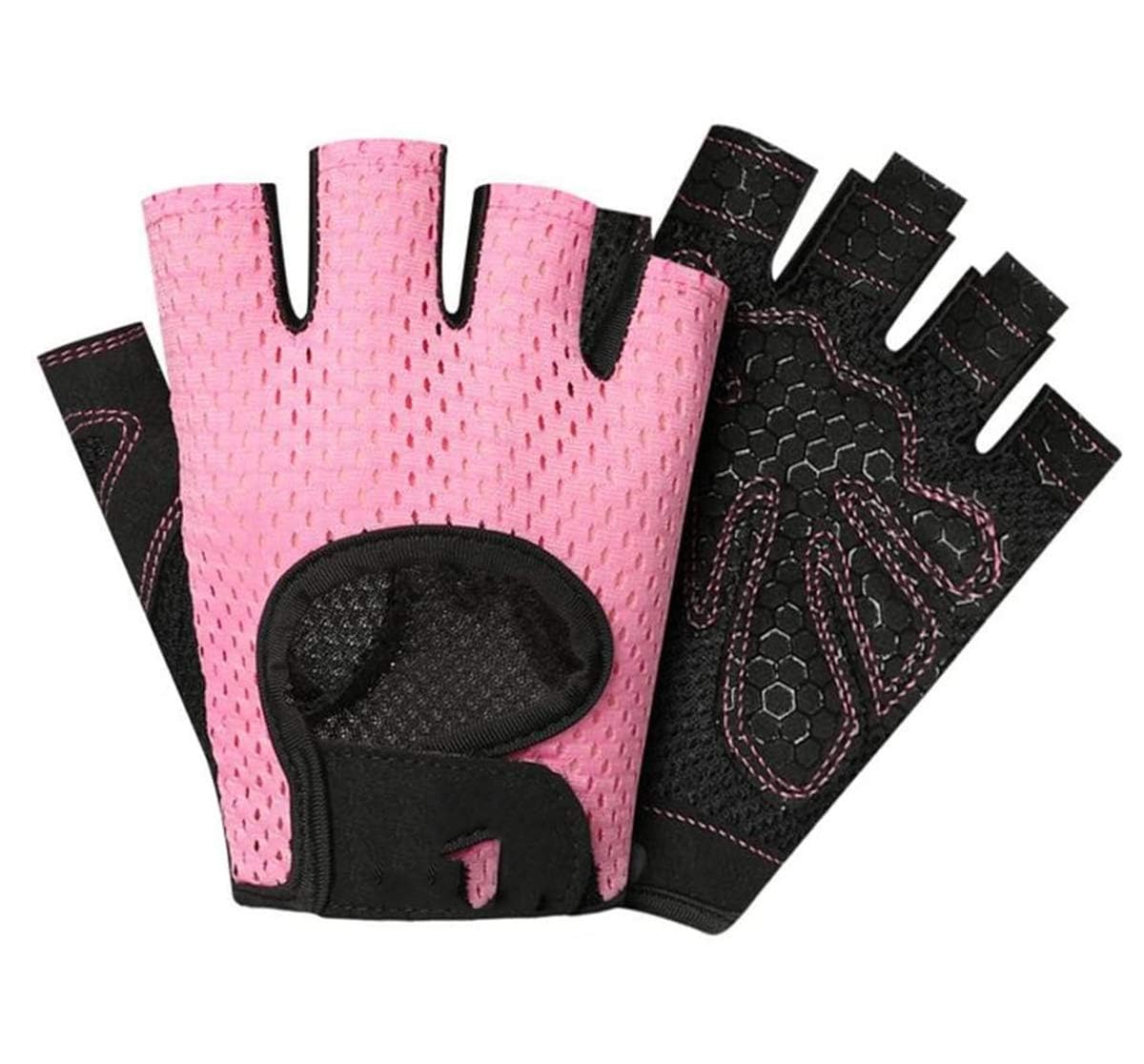 SYOSI Gloves Touch Screen Motorbike Finger, 1 Pair, Padded Grip Fingerless Gym Gloves for Weight Lifting, Cross Training, Cycling, Men’s and Women’s Biking Gloves with Shock-Absorbing Padding