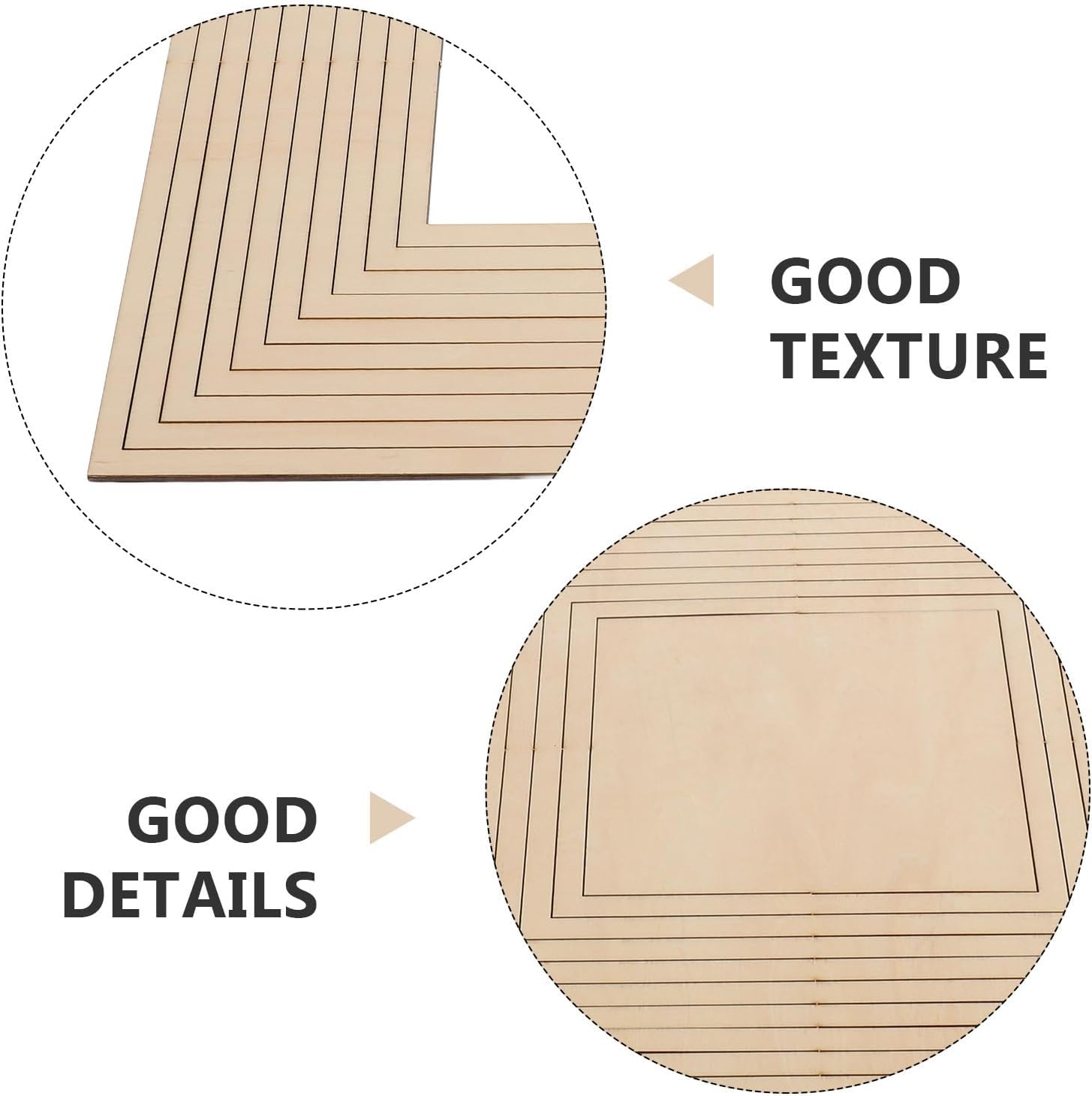Wooden Concentric Cutting Rail Mold for Clay Ceramic Trays, Beige