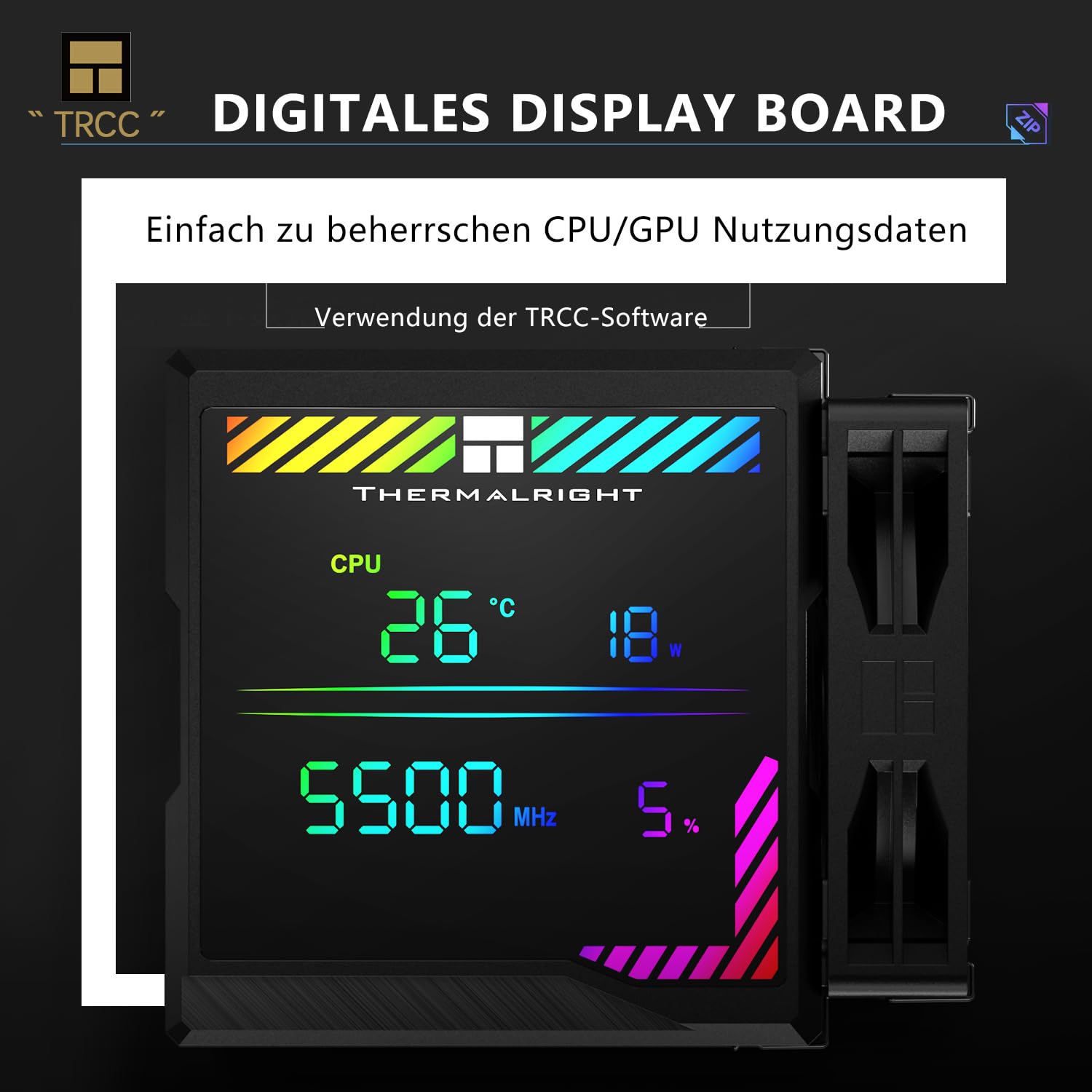 TR-Thermalright Peerless Assassin 140 Digital Black CPU, doble torre con 6 heatpipes, ventilador de doble CPU, 1850 rpm, cubierta superior de placa de pantalla digital magnética, para AM5/LGA1851