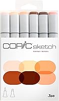 Vista 1 de Copic Sketch, Marcadores de Alcohol, Juego de 6 Piezas, Retrato