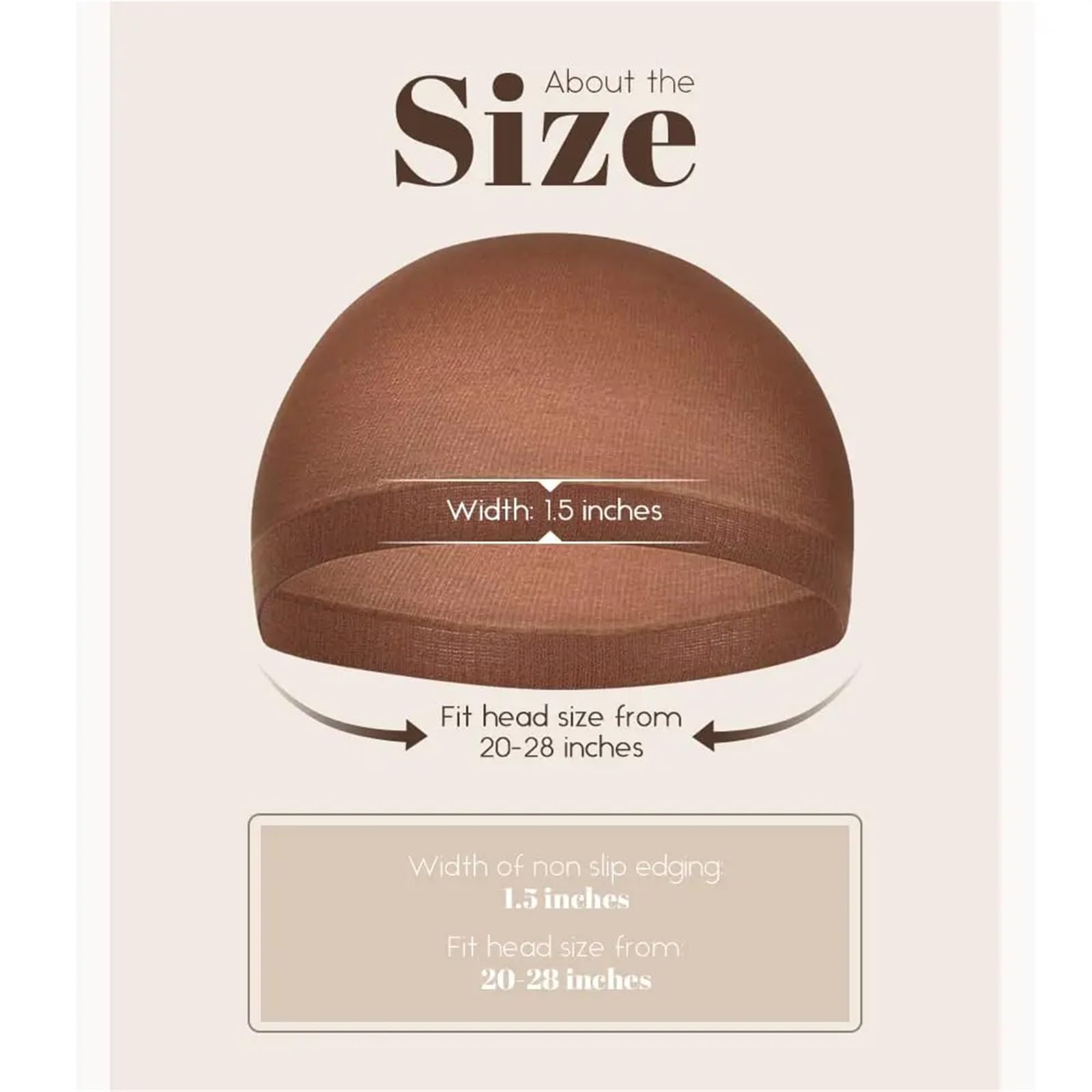 Gorra de peluca 100 Piezas (50 Paquetes) De Redecilla Elástica Nailon For Peluca, Malla For Tejer Pelucas, 2 Por Paquete para fijar la peluca(Light red brown100PC)