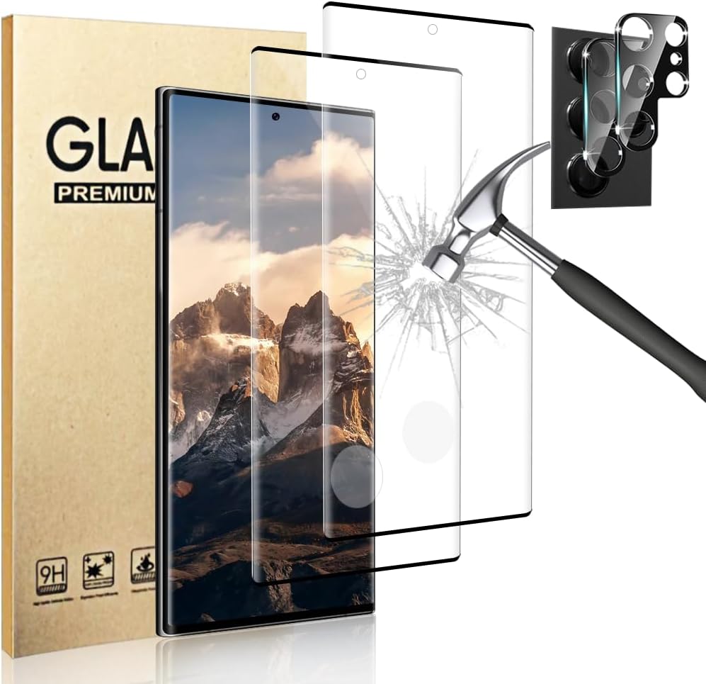[2+2 Pack] Galaxy S22 Ultra Screen Protector with Camera