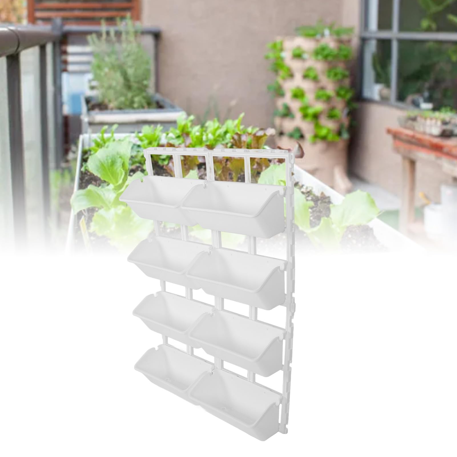 Yosoo Health Gear Pionowa Donica ścienna PP ABS Wisząca Donica ścienna 106 X 67 Cm Konstrukcja z możliwością Podłączenia Łatwa Instalacja na Balkonie Patio Płot Ganek Ogrodnictwo w Pomieszczeniach i