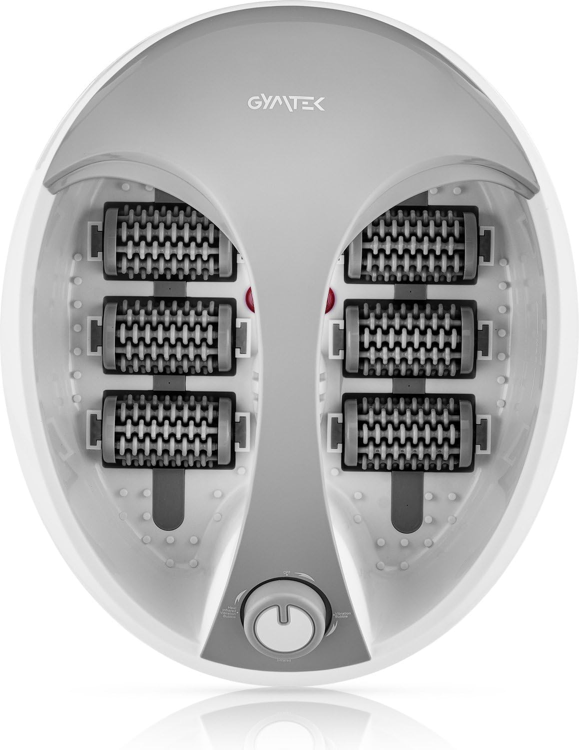 Gymtek® Fußbad, Fußsprudelbad, Fussbadewanne, Fußmassagegerät, Automatische Radmassage - Elektrisch, Infrarot - 3 Massagemodi - Fußmassage