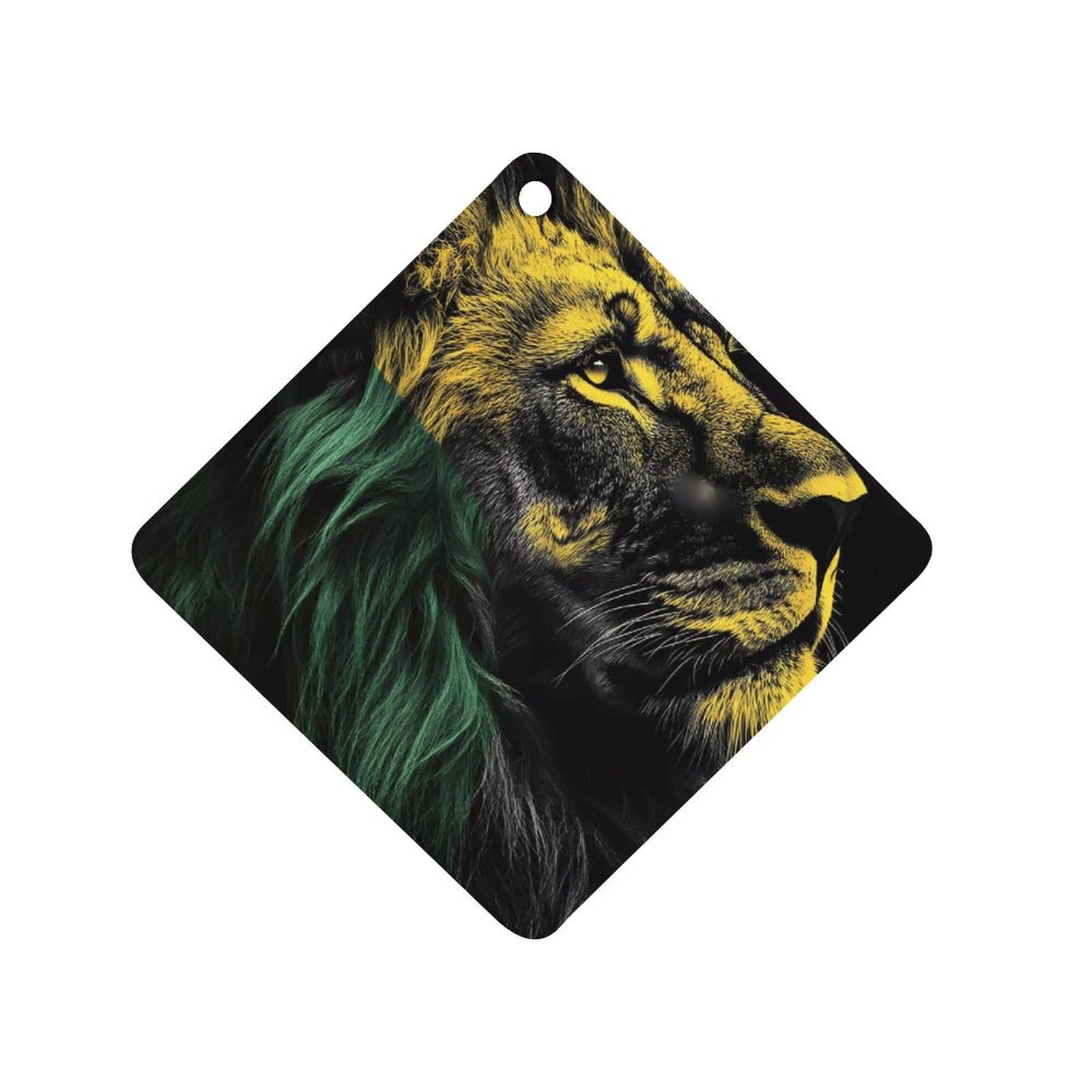 Jamaican Flag And Lion Car Air Freshener Hanging Aromatherapy Tablets for Car Accessories Rhombus