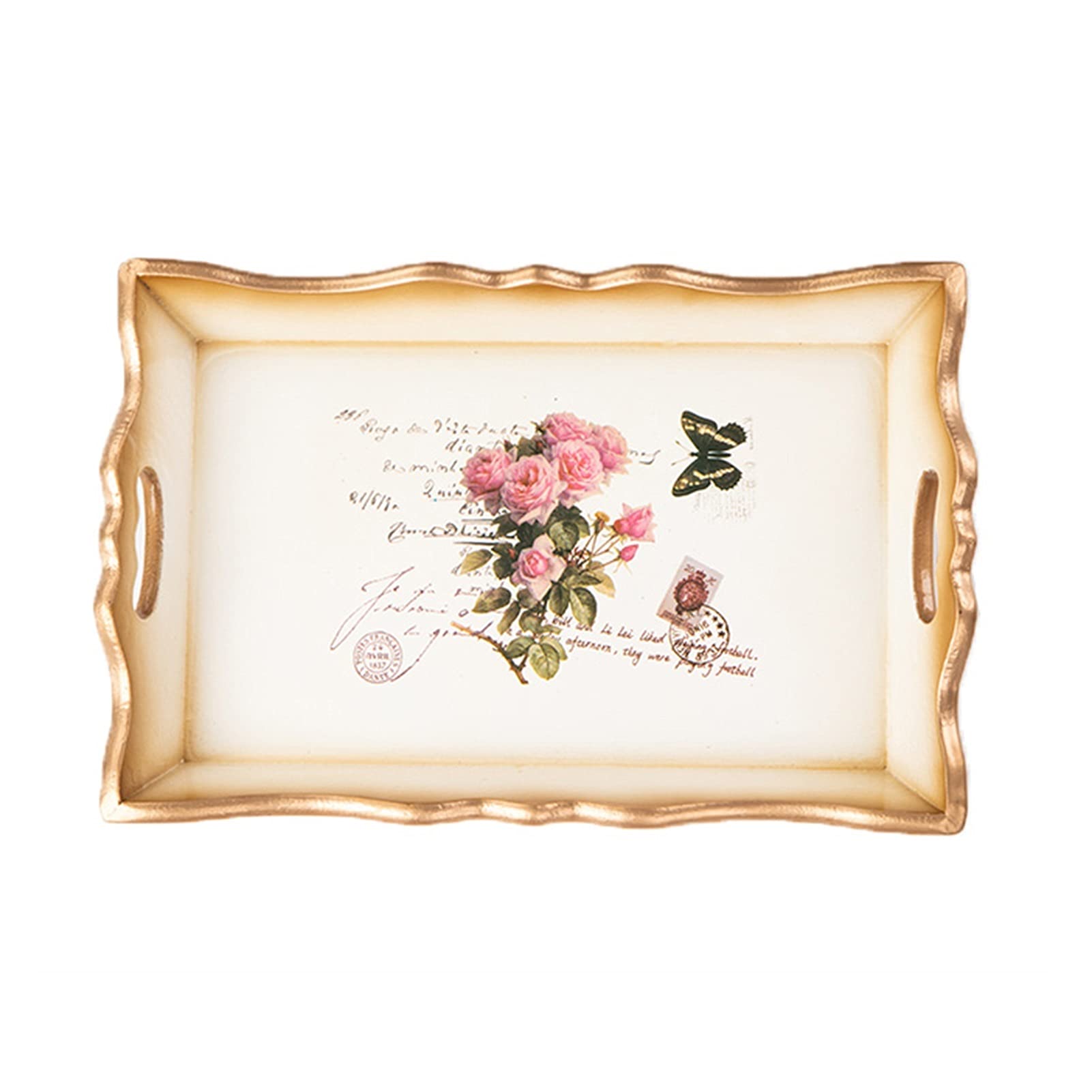 Bandeja Bandeja de porción decorativa para mesa de café Tray Decoración para el hogar bandejas de madera bandeja de madera para mesa de centro ideal para el hogar entretenido Bandeja Antideslizante