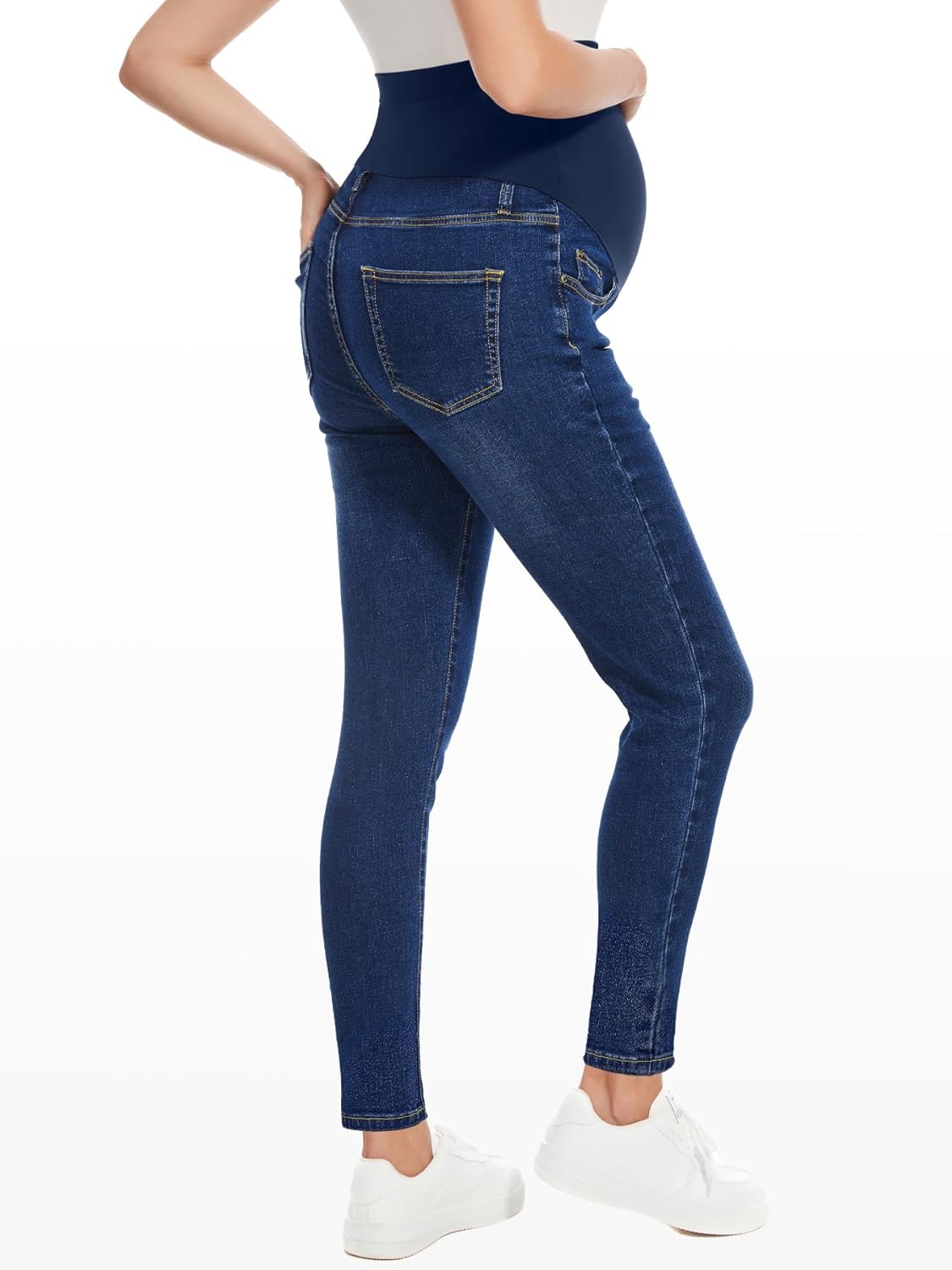 PACBREEZE Women’s Maternity Jeans Over Belly Skinny Stretchy Denim Pants Comfy Slim Pregnancy Pants