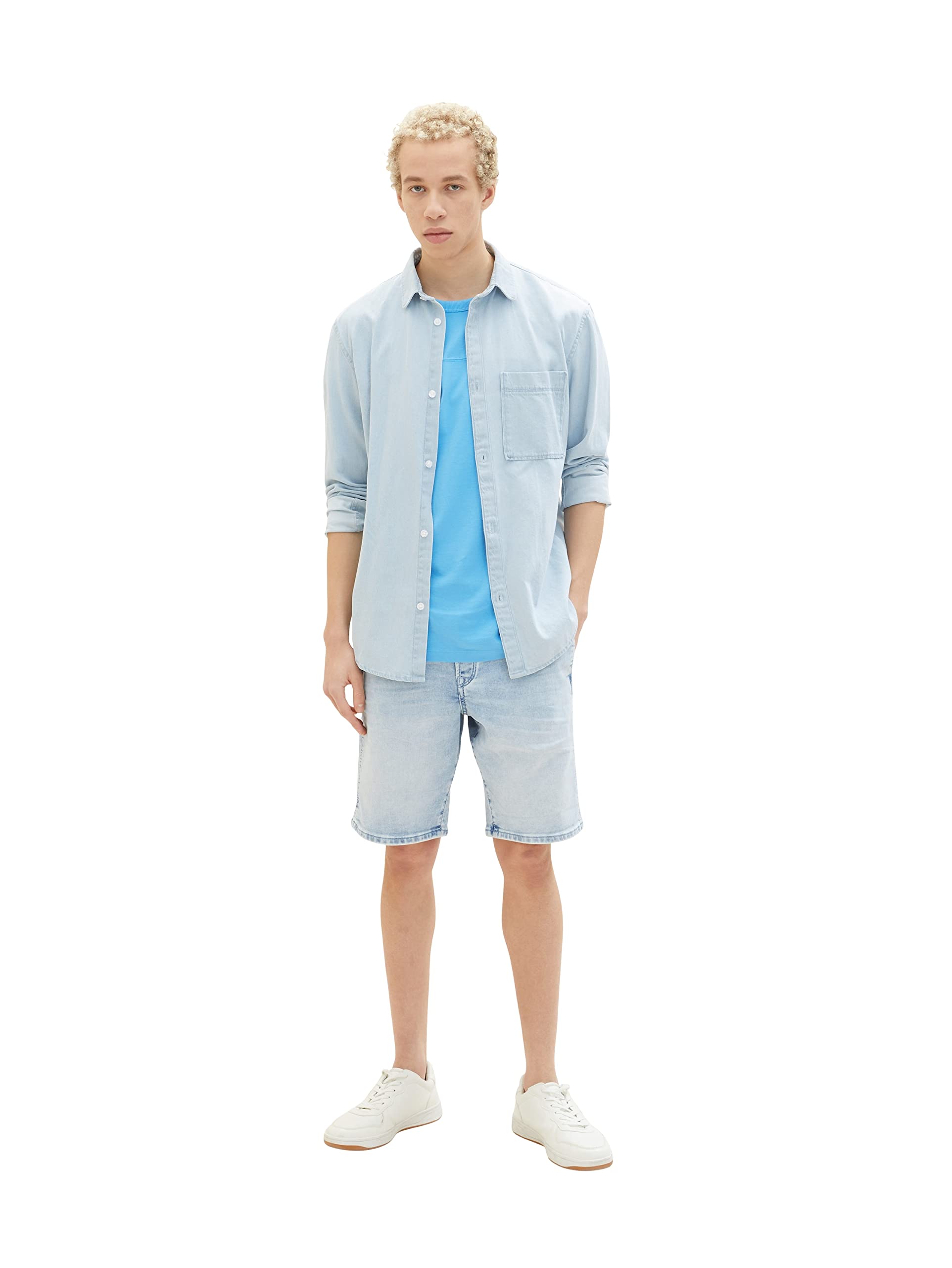 TOM TAILOR Denim Herren Loose fit Sweat Denim Shorts 1035516