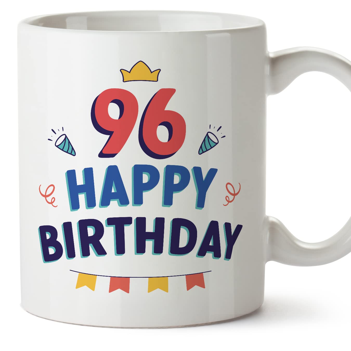 MUGFFINS 96 Birthday Mug - in English - Happy Birthday! - Funny Anniversary Present - 11 oz