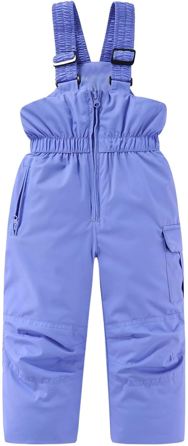 Kids Thermal Bib Pant Winter Windproof Insulated Overalls Cold Weather Outdoor Play Thick Warm Snowboarding Ski