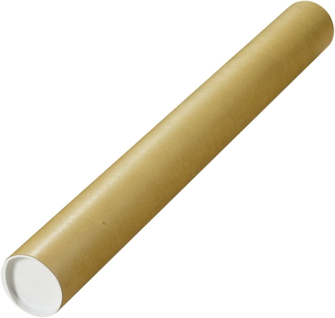 Postal Tubes with Pre-Assembled Caps Diameter 750 x 80 mm Brown Pack of 10
