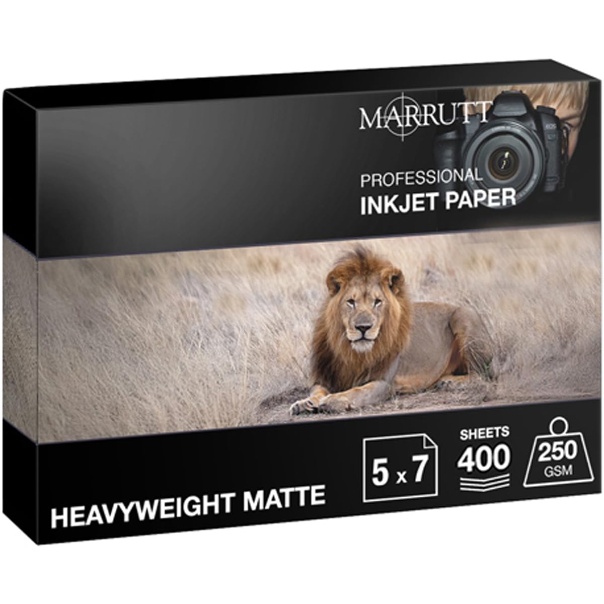 Marrutt 250gsm Heavyweight Matte Inkjet Photo Paper - 5" x 7" 400 Sheets