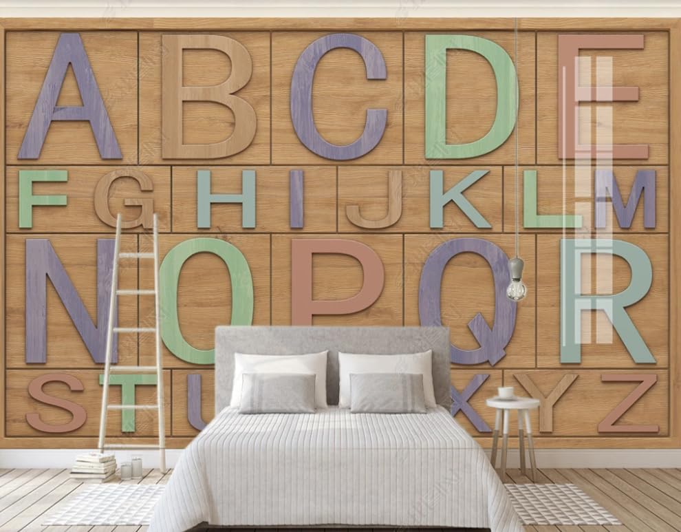 Papier peint intissé mural lettres anglaises grand format poster géant salon et restaurant