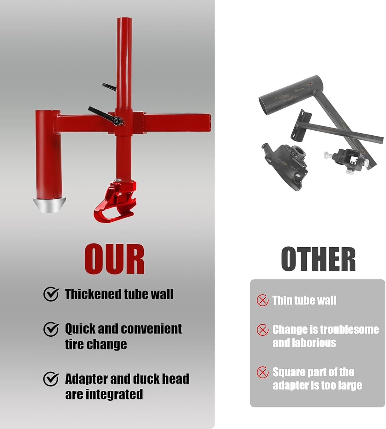 産業用タイヤ除去アダプター最適化されたひずみ削減ガレージワークショップ用の人間工学的タイヤチェンジャーツールのアップグレード炭素鋼タ