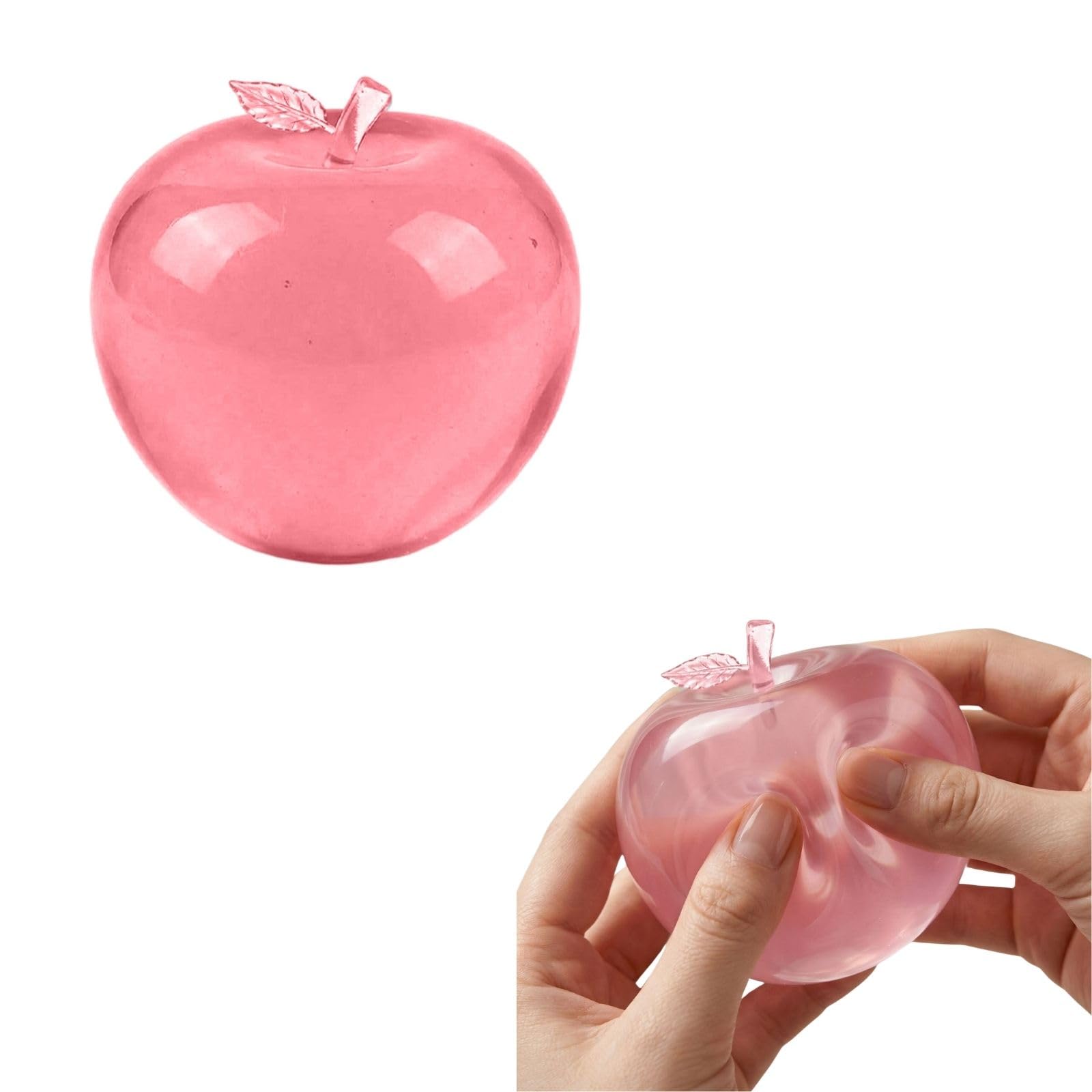 Pink Apple Squishy Stress Ball Soft Squeeze Fidget Toy Anxiety Relief Toys