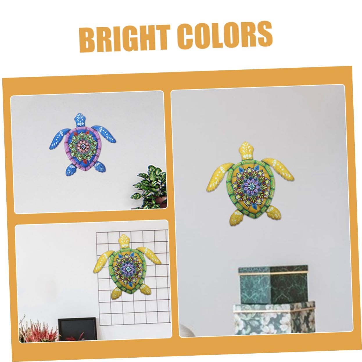 HOLIDYOYO Wandbehang Verblasst nicht Schildkrötenförmiger 2 Stück Rostbeständig aus Eisen Wandkunst und Dekorative für Garten und Wohnzimmer