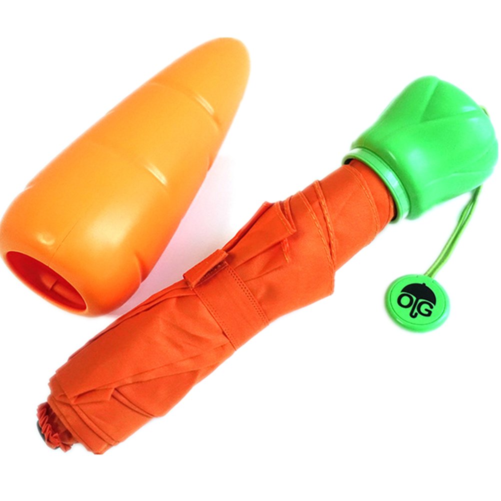 jidachuangSun Umbrella UV Parasol Vegetables Fruit Shape Parasols for Women (Yellow Carrot)