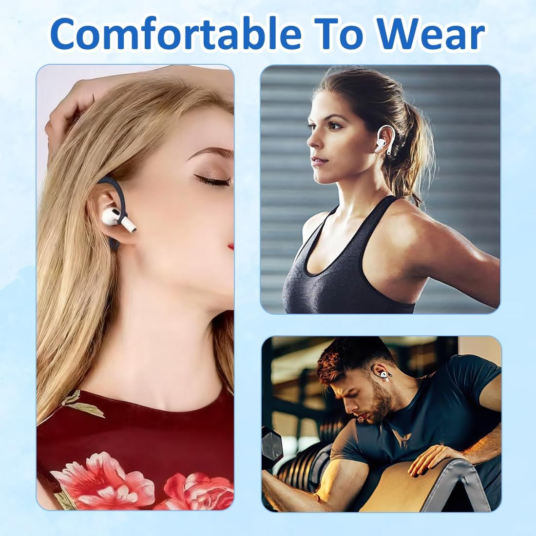 Ganci per cuffie, 4 paia di supporti a gancio per AirPods, supporti per cuffie, accessori di sicurezza per cuffie, accessori per cuffie, adatti per AirPods 3 e AirPods 4.