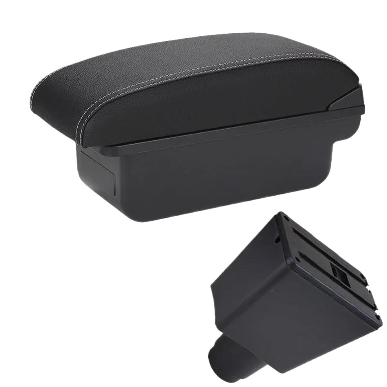 DYDGUTUFB For Renault For Logan 2 For Sandero 2 Car Armrest Box Interior Retrofit Accessories Storage Box (C3 Black white NOUSB)
