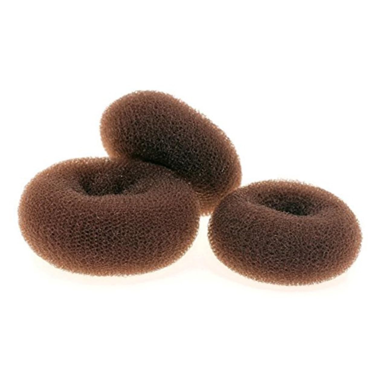 Donut de Cheveux Rond en Nylon 3 Pièces, Chignon Femme Café