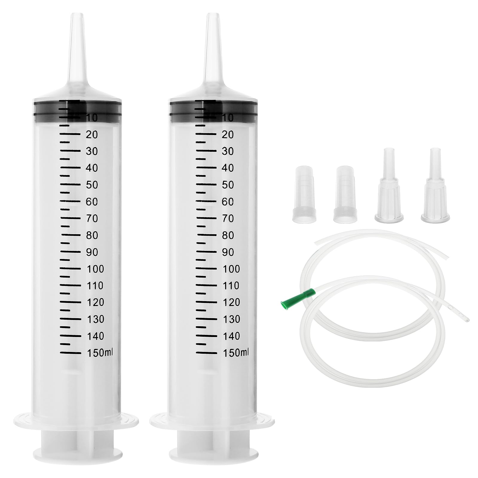 150 ml strzykawka wielokrotnego użytku, 2 strzykawki do oleju, strzykawki z tworzywa sztucznego, z tworzywa sztucznego PCW, strzykawki z cewnikiem, strzykawki do pomiaru płynu, strzykawki bez igły do