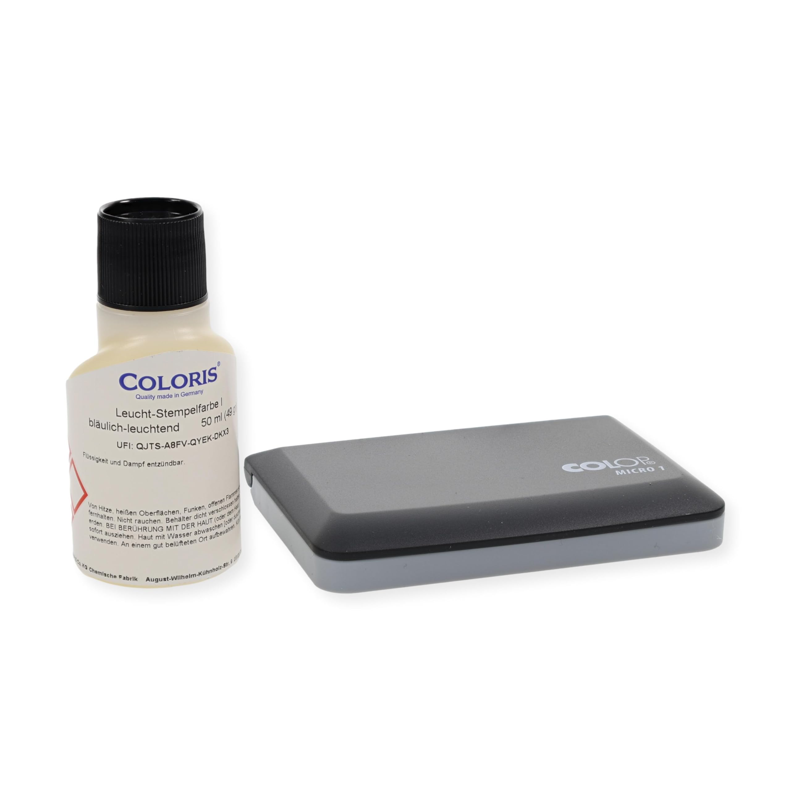 Set di Colori UV (Cuscino e Inchiostro per timbri UV Coloris) Timbro a Mano per Il Controllo dell'età Inchiostro a Luce Nera per Club Discoteche Eventi/Adatto a Qualsiasi Timbro con moti